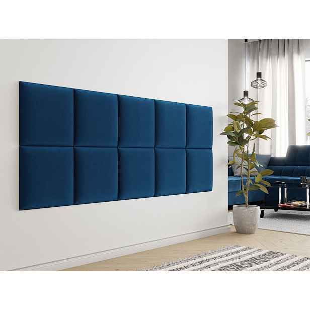 Čalouněný panel na zeď 42x42 PAG - modrý
