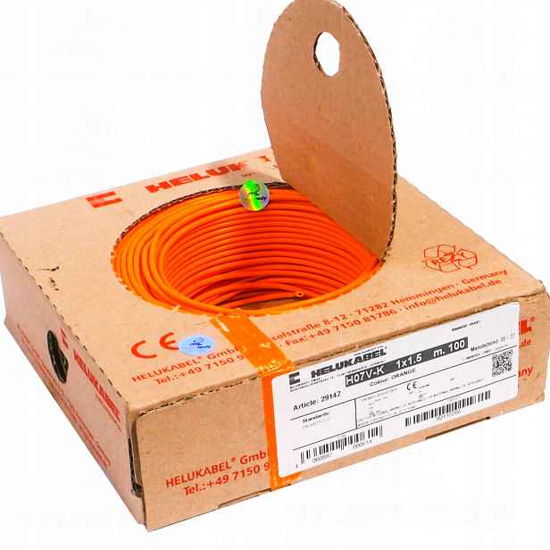 Kabel Lgy 1,5 mm oranžový měděný 750 V 100 m