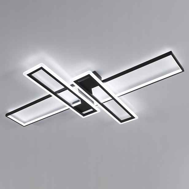 Led stropní závěsné svítidlo, černý lustr, moderní do obývacího pokoje, 6500K, 65W