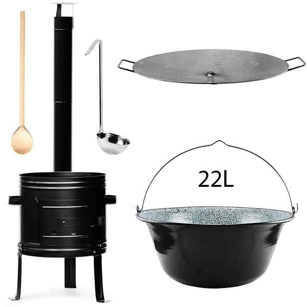 Perfect Home PL-Set-125 Kotlíková souprava 22L, 5ks – kotlina/kotlík/vařečka/naběračka/deska