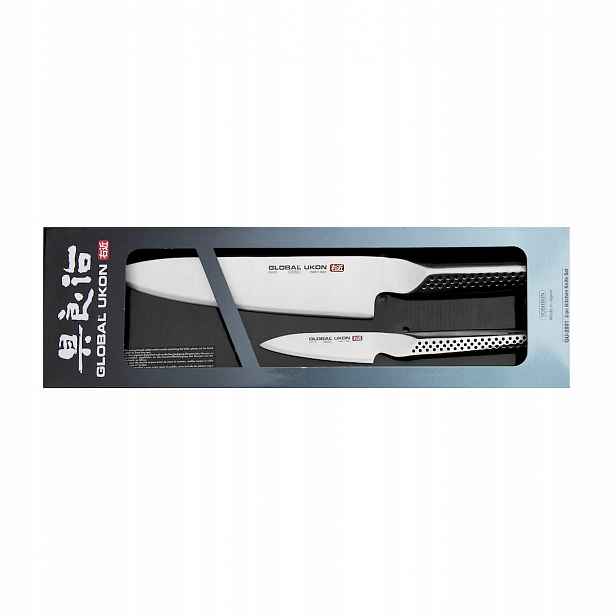 Sada 2 nožů Global Ukon GU-2001 pro šéfkuchaře 20 cm a škrabka