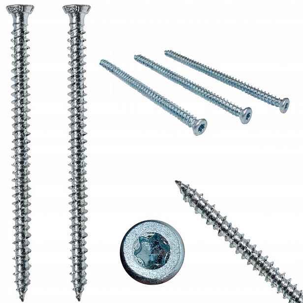 Šrouby do okenních rámů 7,5 x 212 mm, kuželové, Torx 100 ks