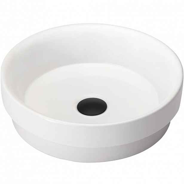 Umyvadlo keramické Sonora - polozápustné a na desku - bílá lesklá - ⌀ 40 cm