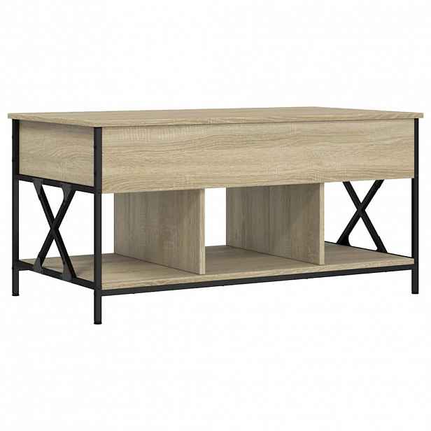 vidaXL Konferenční stolek dub sonoma 100 x 55 x 50 cm kompozit a kov