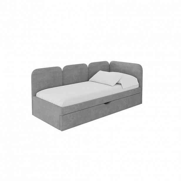 ALTDECOR JEDNOLŮŽKOVÁ POSTEL pro mládež s úložným prostorem, vlevo - ALVY 100x200 šedá