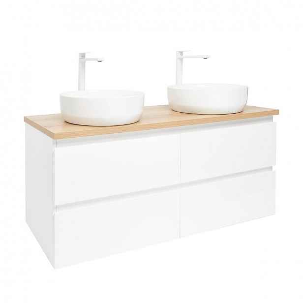 Koupelnová skříňka s umyvadlem SAT B-Way 119x50x45 cm bílá lesk BWAY2120WDOAKU2B