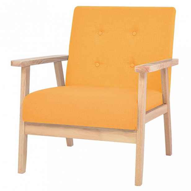 Křeslo textil / dřevo Dekorhome modrá