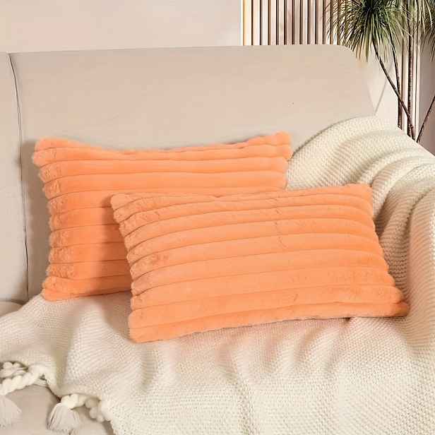 TEMU Nabízí moderní povlak na polštář 40x60 cm se štěrbinami v sadě včetně oranžové, černé a růžové. Je vhodný pro domácí dekoraci na pohovku, do