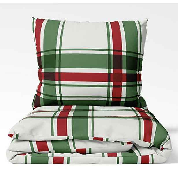 TOP Bavlněné povlečení WINTER COLLECTION 140x200+70x90 Zelené karo
