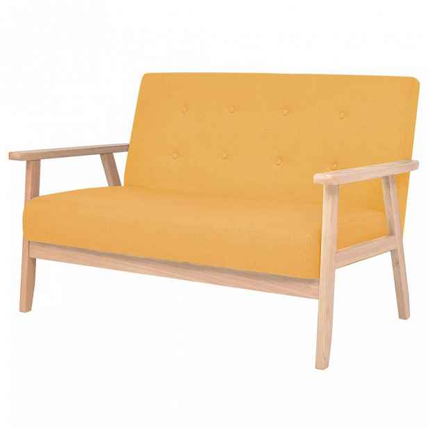 Dvoumístná sedačka textil / dřevo modrá