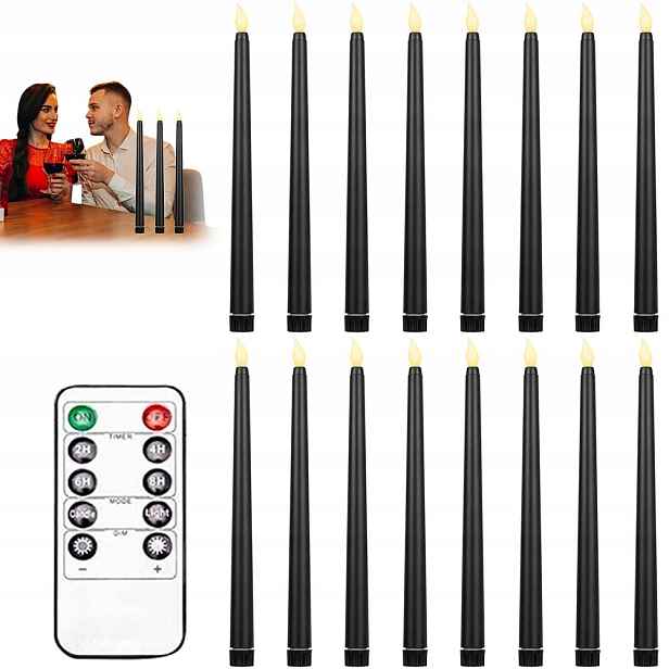 Elektronické Led svíčky 16 Ks bezkouřové s 2 dálkovým ovládáním pro oslavy svátků