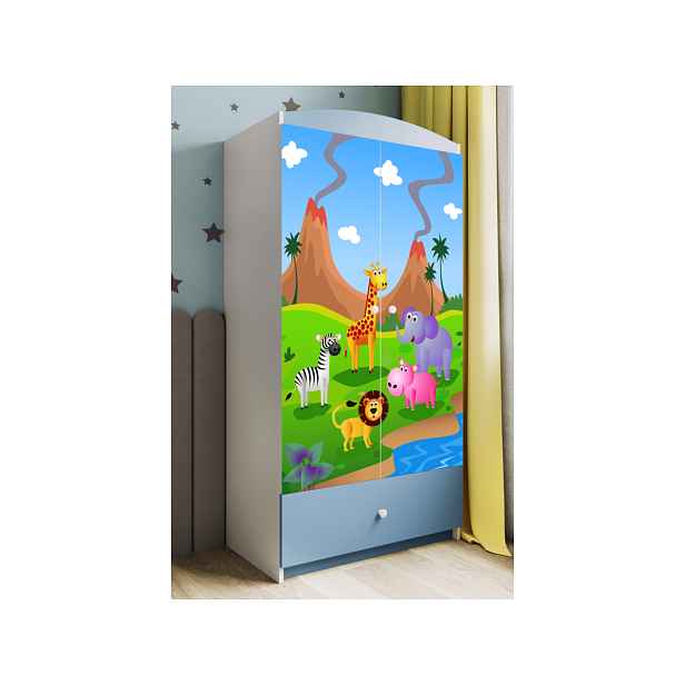 Kocot kids Dětská skříň Babydreams 90 cm safari modrá