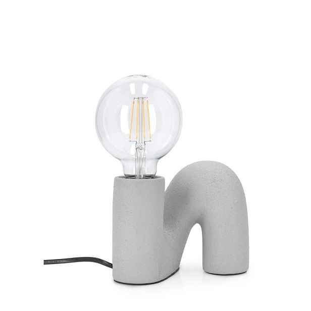 Šedá keramická stolní lampa se skleněným stínidlem (výška 12,5 cm) Jael – Yes Everyday
