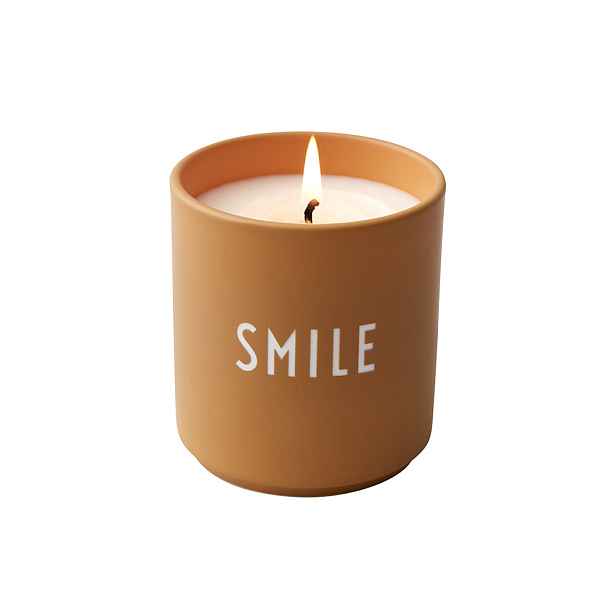 Velká vonná svíčka DESIGN LETTERS SMILE - žlutá