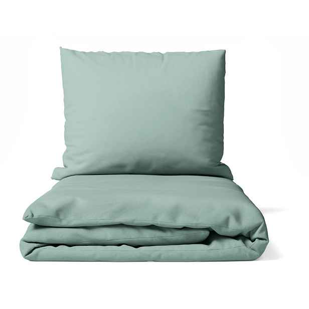 Zelené povlečení na dvoulůžko z mikrosaténu 200x200 cm Basic – Bonami Essentials