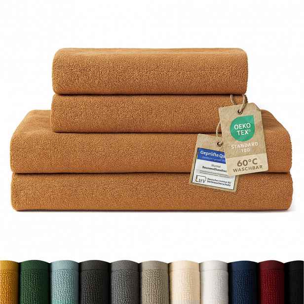 Blumtal OSUŠKA 4dílná sada, 2x osuška 70/140 + 2x ručník 50/100 cm, hnědá