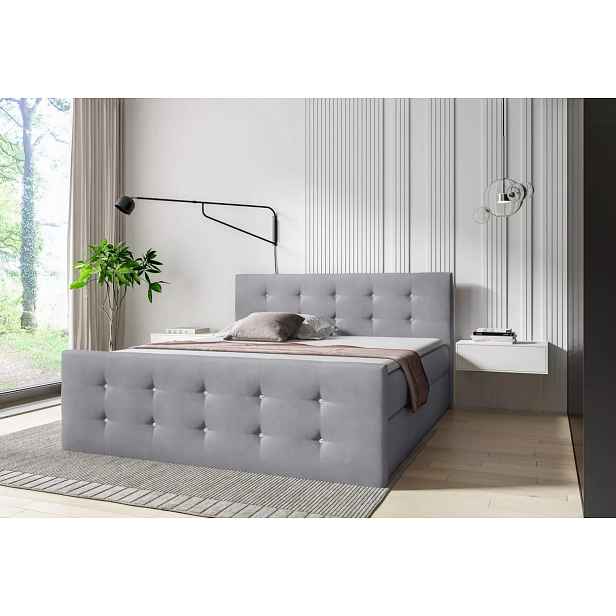 Postel SCARLETT - 200x220, světle šedá + topper ZDARMA