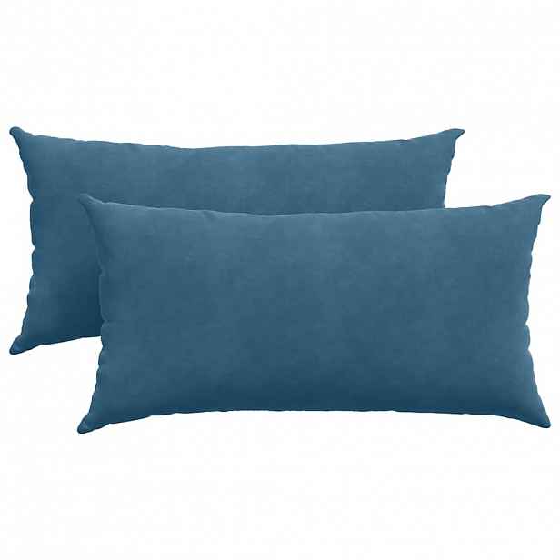 vidaXL Pohovkové polštáře 2 pcs Modrá 80 x 40 cm Žebrovaná látka