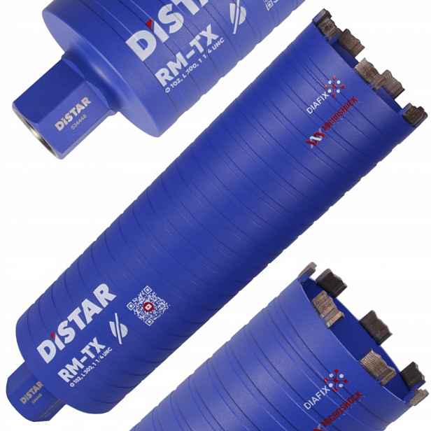 Vrták diamantový korunkový vrták Dds-w 102 mm x 300 -7X1 1/4 Unc Rm-tx Distar