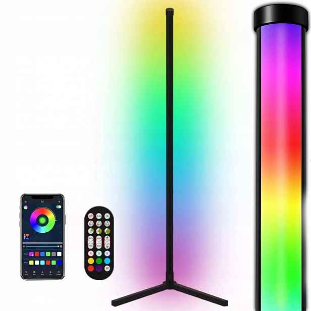 Rgb Led podlahová lampa stojící rohová s Dálkový Ovladač Apklikace Efekt Duhy 3D