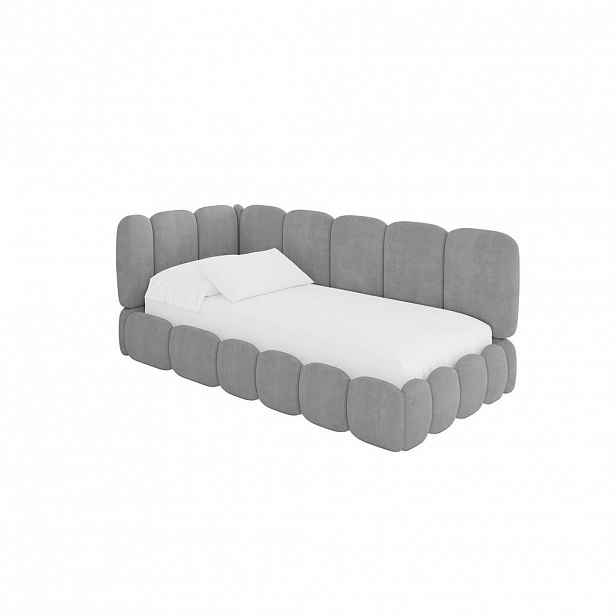 ALTDECOR JEDNOLŮŽKOVÁ POSTEL pro mládež s úložným prostorem, vpravo - AVRY 80x200 šedá
