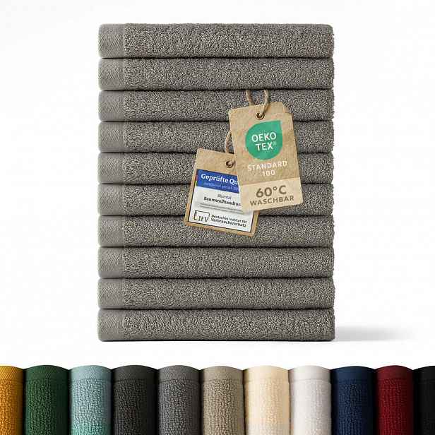 Blumtal RUČNÍK PRO HOSTY sada 10 ks, 10x ručník pro hosty 30/30 cm, šedá