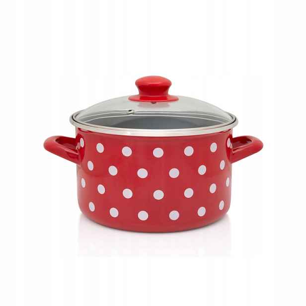 Hrnec hrnec Metalac Dots on red 6,75 l