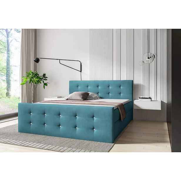 Postel SCARLETT - 200x220, modrá + topper ZDARMA