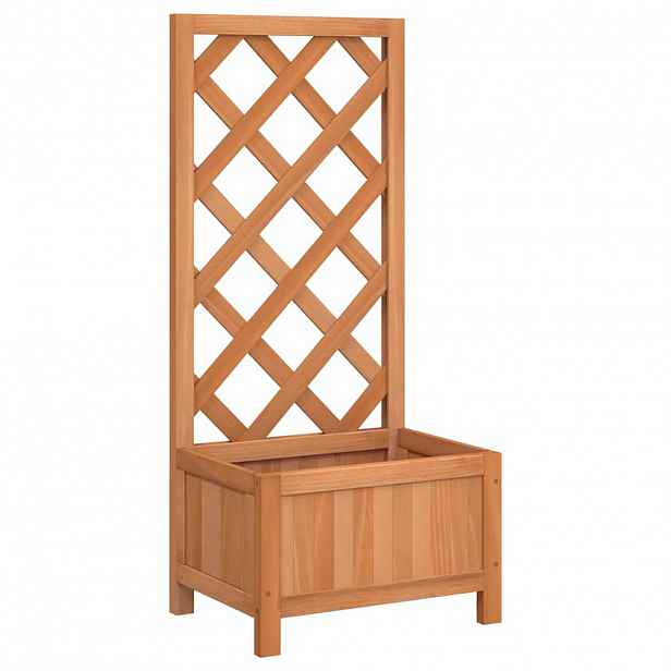 vidaXL Květináč s mřížkou hnědý 40x30x90 cm masivní jedlové dřevo