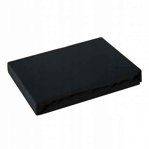 Prostěradlo jersey s gumou 240x220 černé na matrace 30 cm 125 g/m2