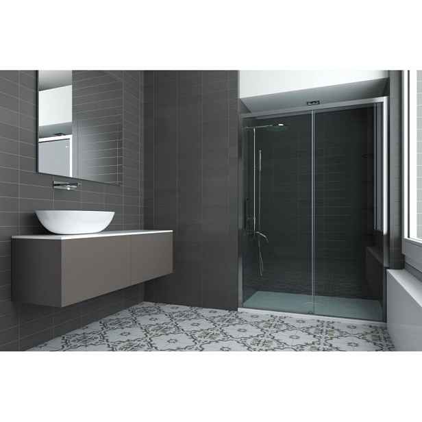 Forte HOPA URBAN ESSENCE N1FS sprchové dveře 100 cm; bílý rám; čiré sklo; levé