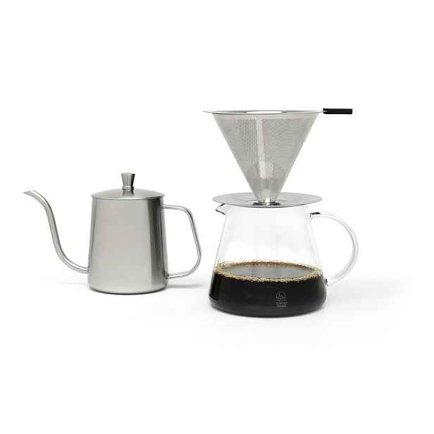 Set na překapávanou kávu z nerezové oceli ve stříbrné barvě 500 ml Slow Coffee – Leopold Vienna