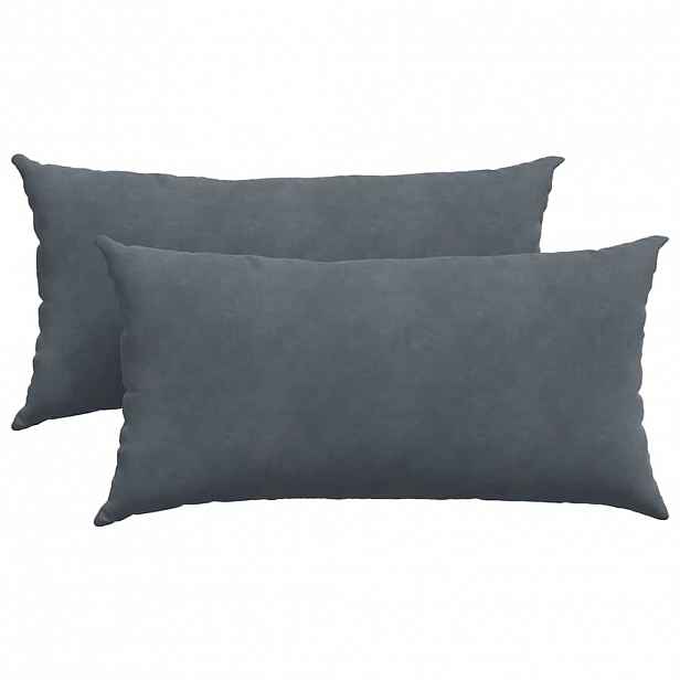 vidaXL Pohovkové polštáře 2 pcs Tmavě šedá 80 x 40 cm Žebrovaná látka