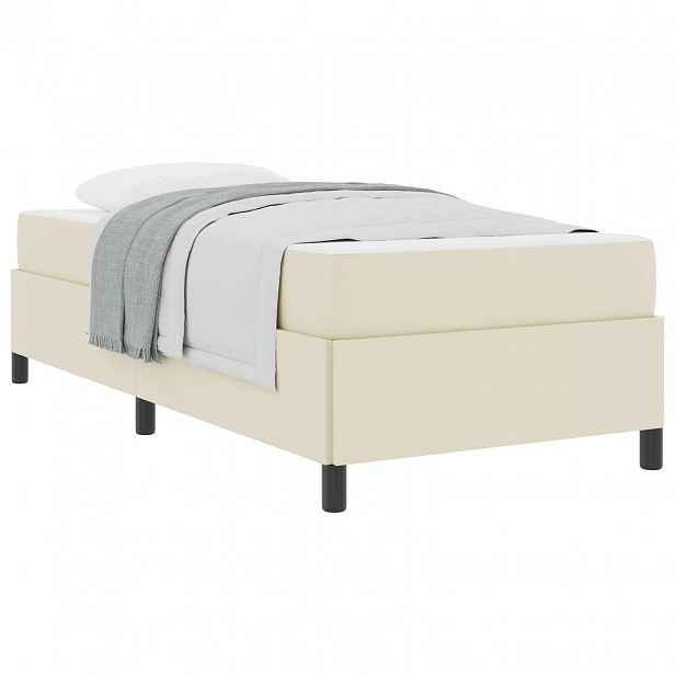 vidaXL Rám postele s matrací Krémová 90 x 190 cm textil