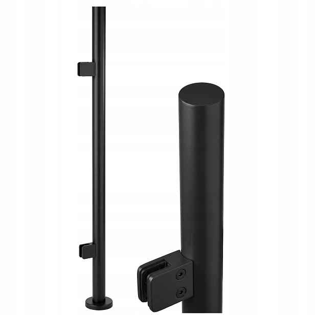 Startovací Sloupek 110 cm pro skleněné zábradlí fi 42 Černý Nerezový Loft