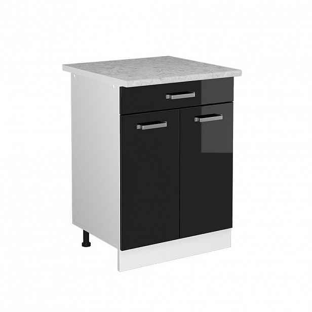 Vicco UNIVERZÁLNÍ ZÁKLADNÍ JEDNOTKA R-Line Černý vysoký lesk 60 cm se zásuvkami