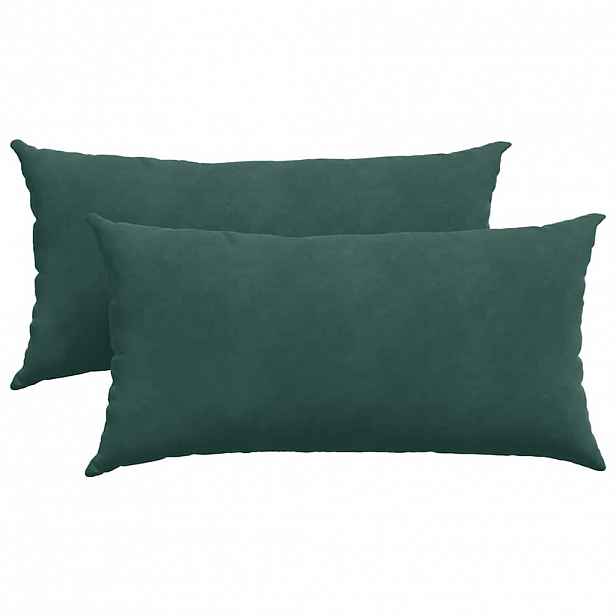 vidaXL Pohovkové polštáře 2 pcs Tmavě zelená 80 x 40 cm