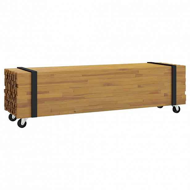 vidaXL Televizní stojan 110 x 30 x 30 cm Hnědá Pevné teakové dřevo