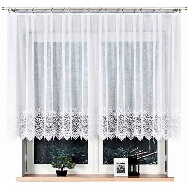 Záclona 500x130 cm rovná (hotová) s lemováním