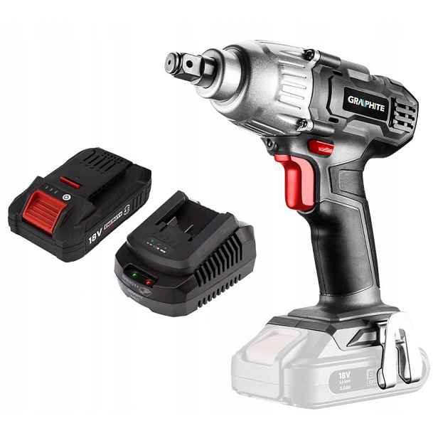 Aku Rázový Utahovák Graphite Akumulátor 4AH Energy 18V 1/2 58G018 Sada Nabíječka