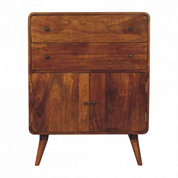 Artisan Furniture LAVIČKA Bouclé buvolí kůže černá, design s pásky, hnědá