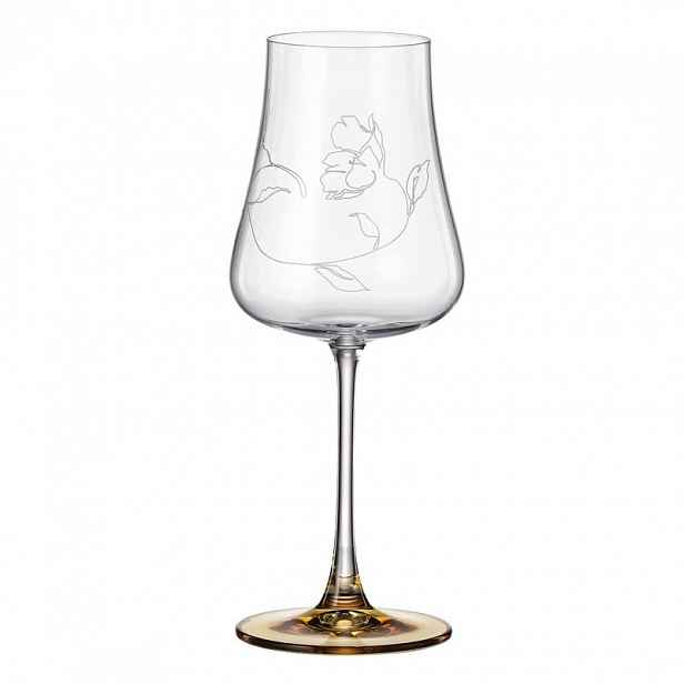Bohemia Iduna Amber Bottom Skleničky 500ML Víno 6 Ks