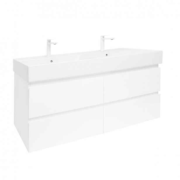Koupelnová skříňka s umyvadlem SAT B-Way 119x50x45 cm bílá lesk BWAY2120WU2BB