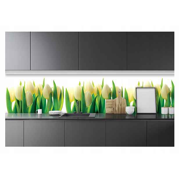 Fototapeta Do Kuchyně Omyvatelná Laminovaná Odolná Tulipány Květiny 250x60