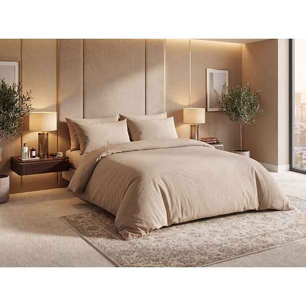 Krepové povlečení DENYX BLEND světle hnědé, zip Rozměr povlečení: 2 ks 70 x 90 cm | 200 x 220 cm