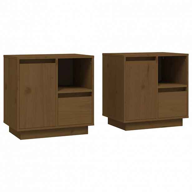 vidaXL Noční stolky 2 ks medově hnědé 50x34x50 cm masivní borové dřevo