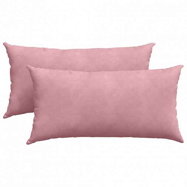 vidaXL Pohovkové polštáře 2 pcs Růžová 80 x 40 cm Žebrovaná látka