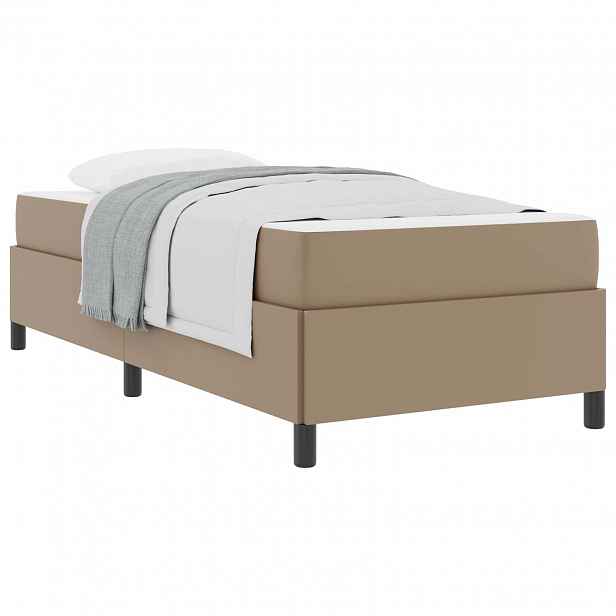 vidaXL Rám postele s matrací Cappuccino 90 x 190 cm textil