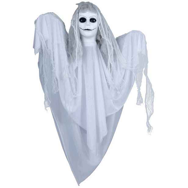 Závěsná Dekorace Bílý Duch Světlo Zvuk Pohyb 120 CM Halloween
