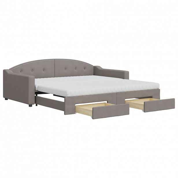 vidaXL Válenda s přistýlkou a zásuvkami taupe 100 x 200 cm textil